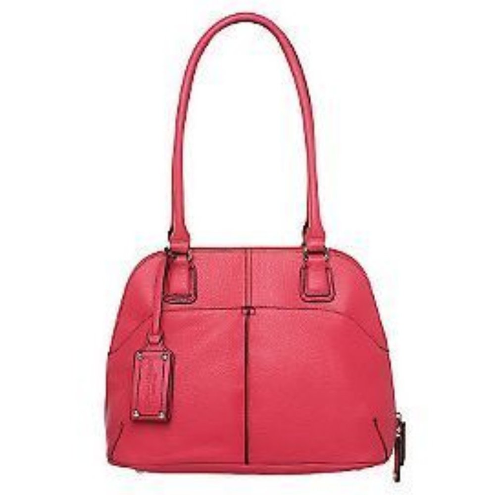 Tignanello Pink Pebble Leather Domed Satchel